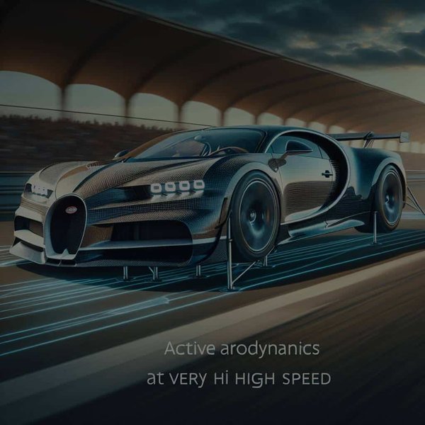 Quelle est l'importance de l'aérodynamisme actif sur une Bugatti Chiron pour la stabilité à très haute vitesse?